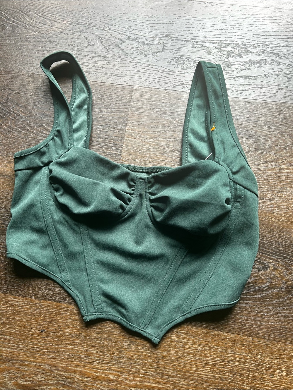 SHEIN Dark Green Bustier Crop Top